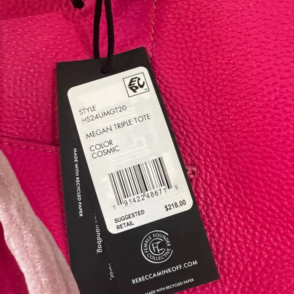 Rebecca Minkoff Megan Nylon Tote – Hot Pink NWT with Dustbag and tags